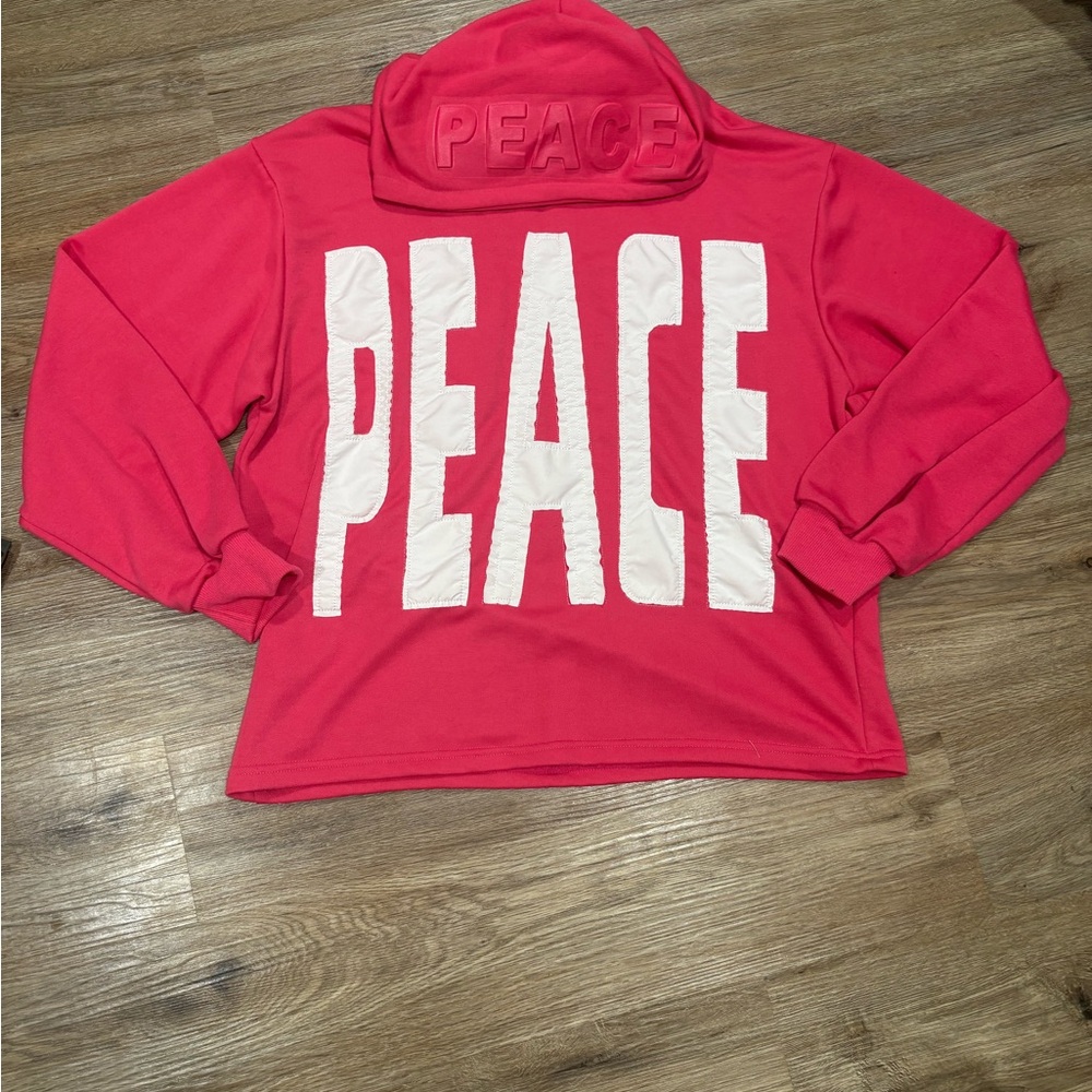 Pink Hoodie with Peace Design